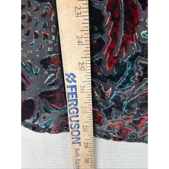 Chico’s Velvet Burnout Floral V-Neck Blouse Sheer Boho Fall Top Size 2 Large - Picture 5 of 11